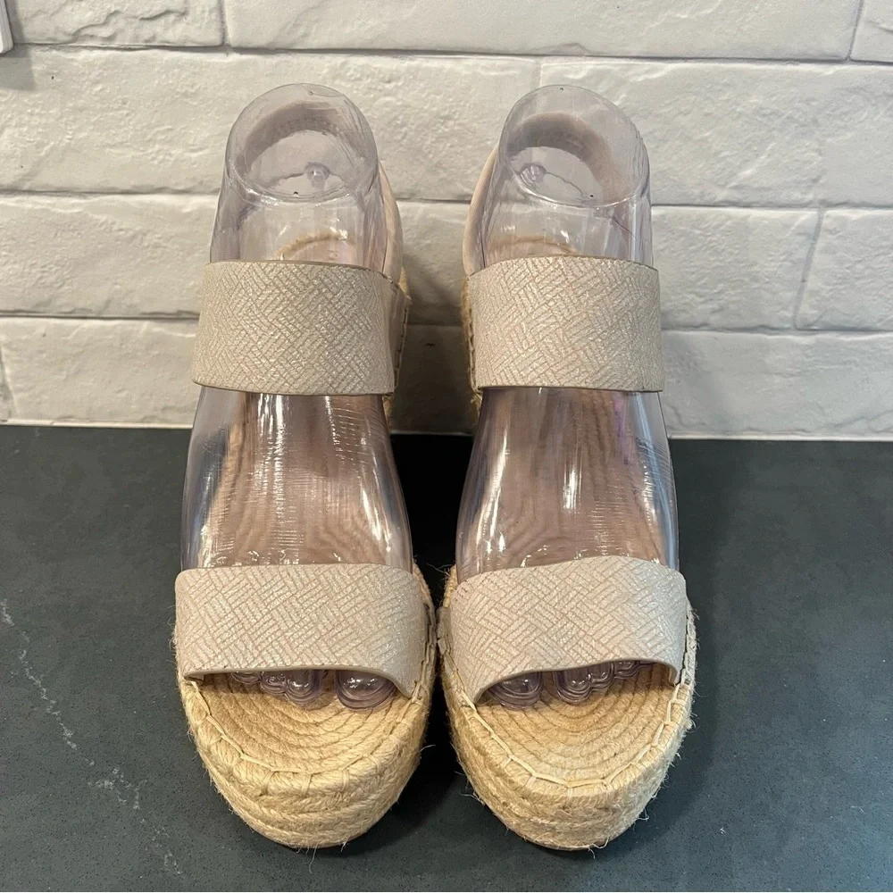 NWOT Katherine Kelly sz 8.5 Orla leather wedge espadrille sandals